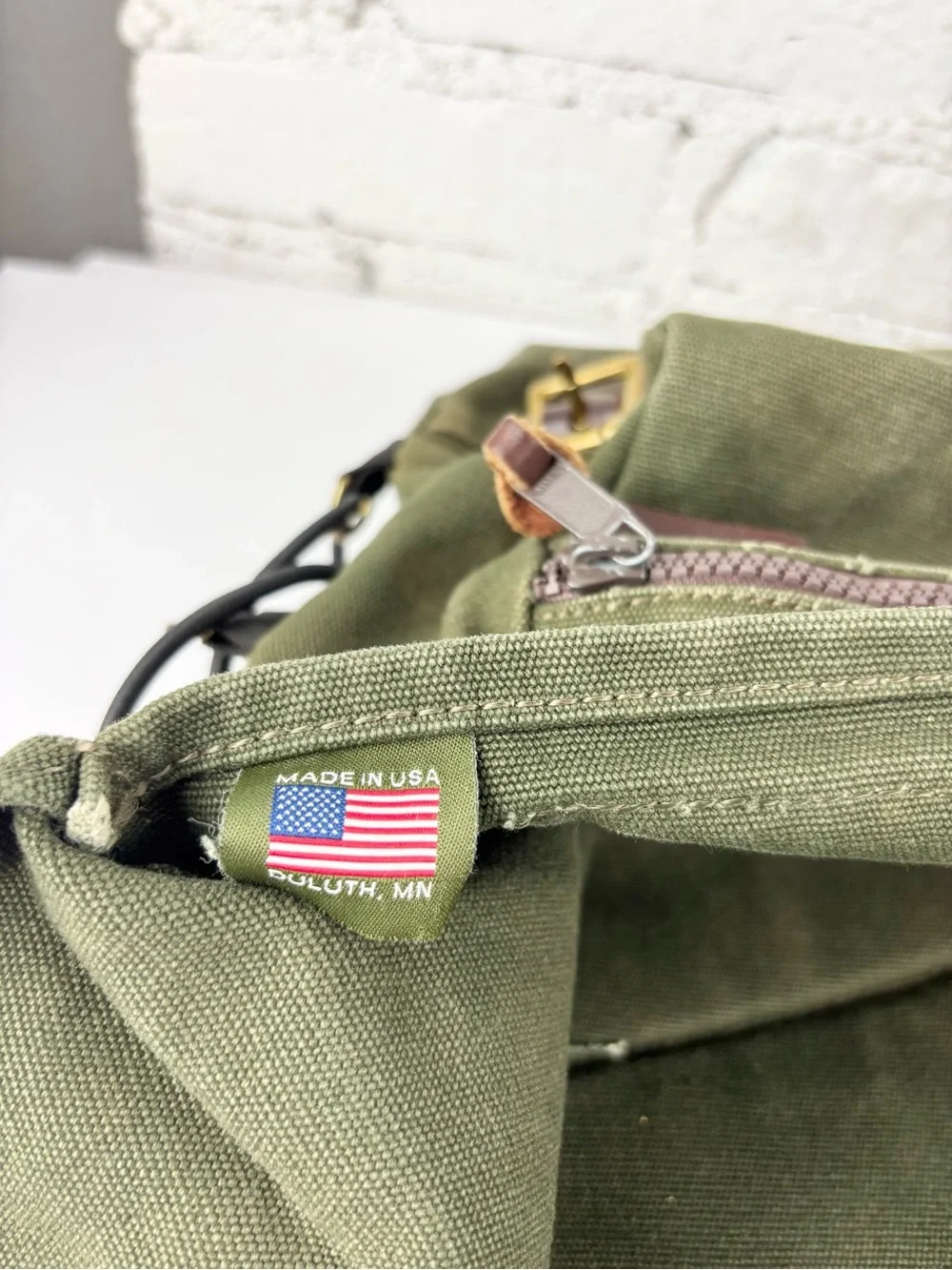 Vintage Duluth Front Portage Pack Olive Canvas Bag